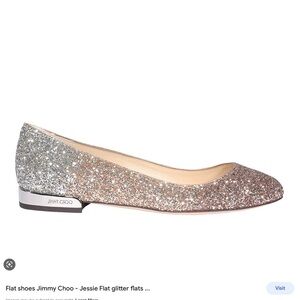 Jimmy Choo Glitter Flats - Silver and Brown